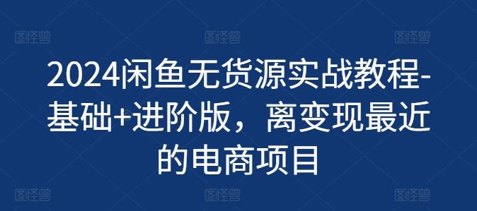 2024闲鱼无货源实战教程-基础+进阶版，离变现最近的电商项目-云创未来