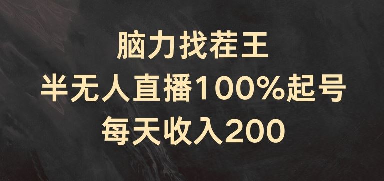 脑力找茬王，半无人直播100%起号，每天收入200+【揭秘】-云创未来