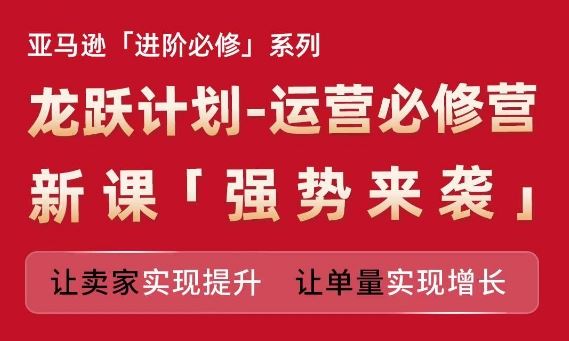 亚马逊进阶必修系列，龙跃计划-运营必修营新课，让卖家实现提升 让单量实现增长-云创未来
