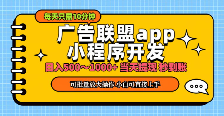 （11645期）小程序开发 广告赚钱 日入500~1000+ 小白轻松上手！-云创未来
