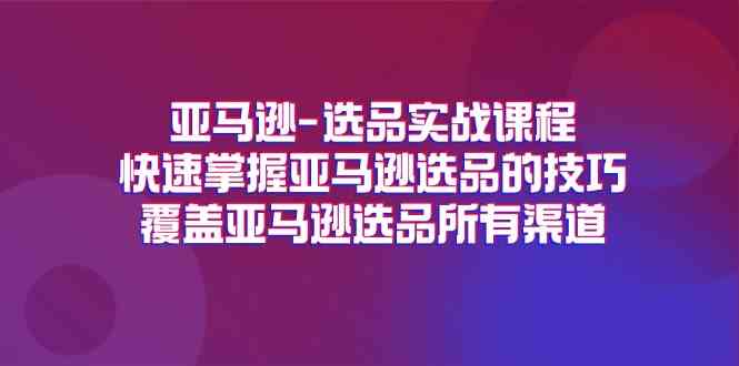 亚马逊选品实战课程，快速掌握亚马逊选品的技巧，覆盖亚马逊选品所有渠道-云创未来