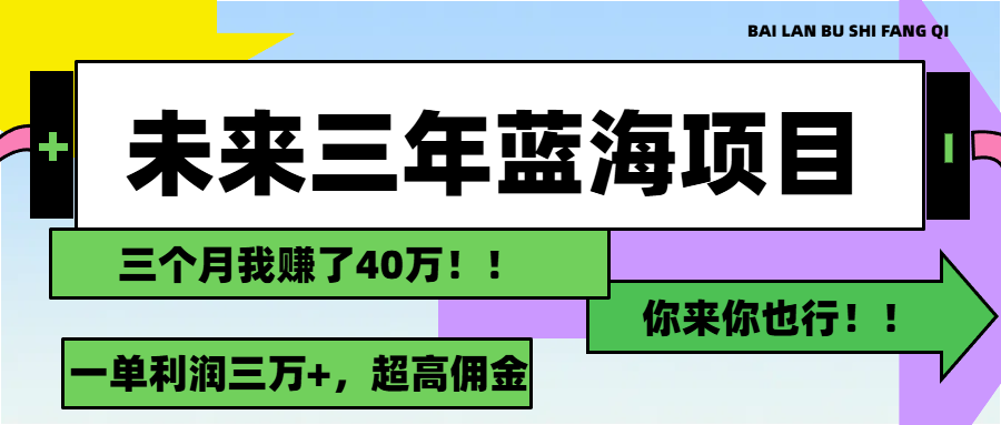 （11716期）未来三年，蓝海赛道，月入3万+-云创未来