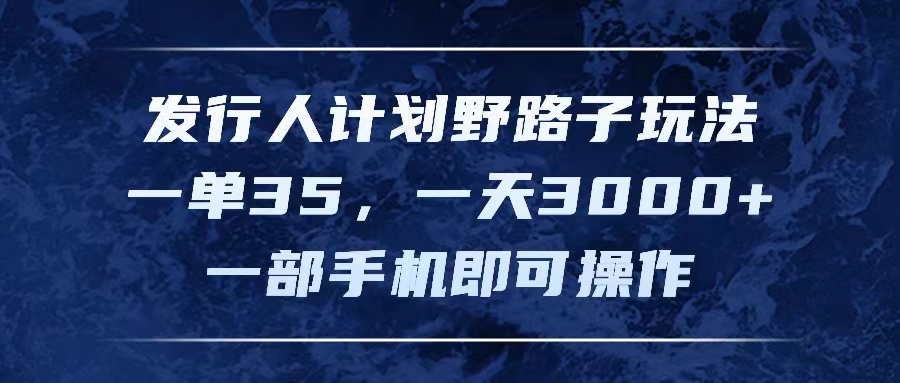 （11750期）发行人计划野路子玩法，一单35，一天3000+，一部手机即可操作-云创未来
