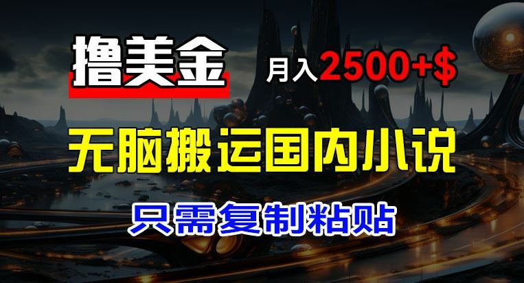 最新撸美金项目，搬运国内小说爽文，只需复制粘贴，稿费月入2500+美金，新手也能快速上手【揭秘】-云创未来