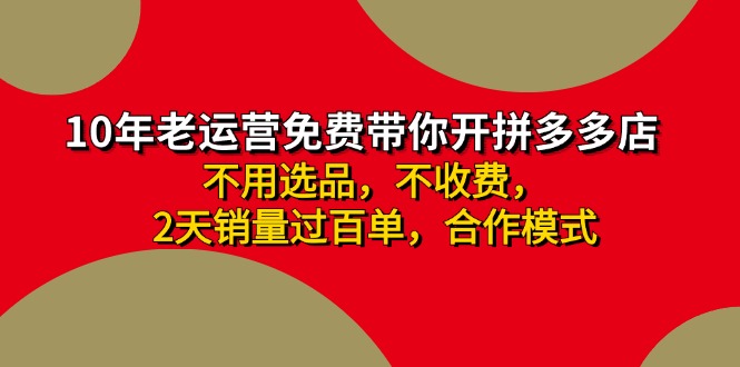 （11853期）拼多多 最新合作开店日收4000+两天销量过百单，无学费、老运营代操作、…-云创未来