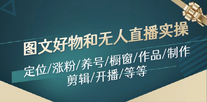 （11840期）图文好物和无人直播实操：定位/涨粉/养号/橱窗/作品/制作/剪辑/开播/等等-云创未来