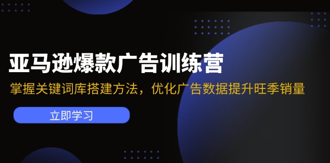 （11858期）亚马逊爆款广告训练营：掌握关键词库搭建方法，优化广告数据提升旺季销量-云创未来