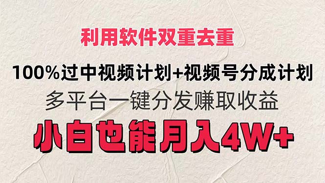 （11862期）利用软件双重去重，100%过中视频+视频号分成计划小白也可以月入4W+-云创未来