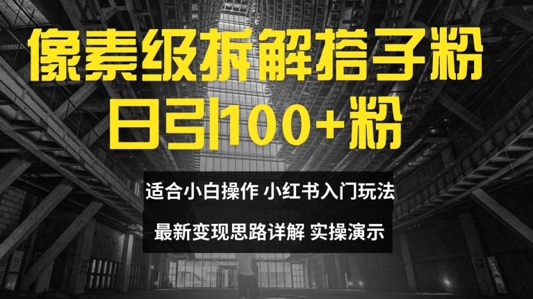 像素级拆解搭子粉，日引100+，小白看完可上手，最新变现思路详解【揭秘】-云创未来