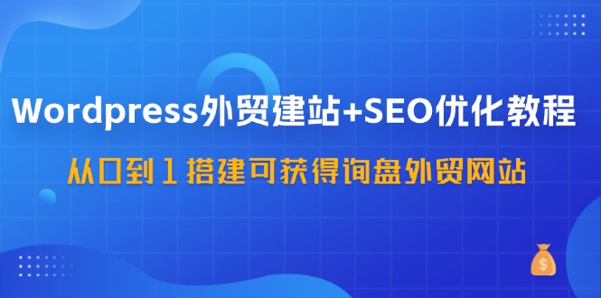 WordPress外贸建站+SEO优化教程，从0到1搭建可获得询盘外贸网站（57节课）-云创未来