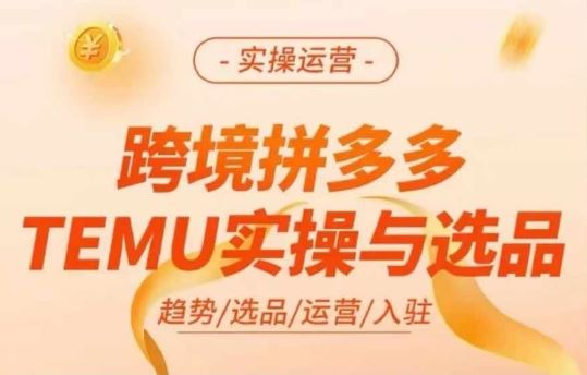 跨境拼多多TEMU实操与选品，多多temu跨境选品运营实操-云创未来