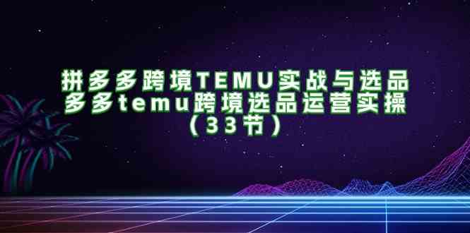 拼多多跨境TEMU实战与选品，多多temu跨境选品运营实操（33节）-云创未来