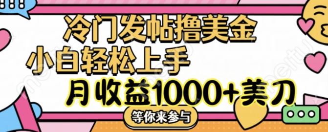 冷门发帖撸美金项目，月收益1000+美金，简单无脑，干就完了【揭秘】-云创未来