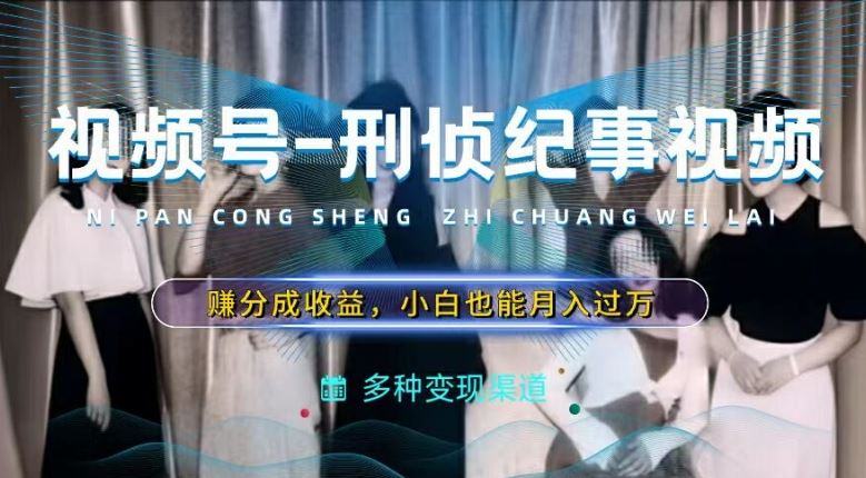 利用刑侦纪实视频，赚视频号分成计划收益，操作简单，新手小白轻松月入过万【揭秘】-云创未来