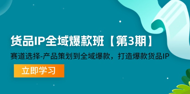 （12078期）货品-IP全域爆款班【第3期】赛道选择-产品策划到全域爆款，打造爆款货品IP-云创未来