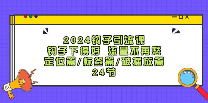 （12097期）2024钩子·引流课：钩子下得好 流量不再愁，定位篇/标签篇/破播放篇/24节-云创未来
