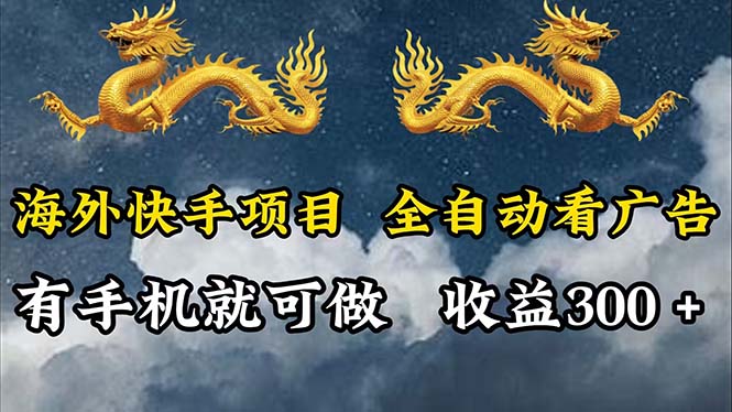 （12175期）海外快手项目，利用工具全自动看广告，每天轻松 300+-云创未来