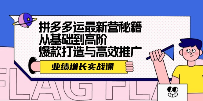 （12260期）拼多多运最新营秘籍：业绩 增长实战课，从基础到高阶，爆款打造与高效推广-云创未来