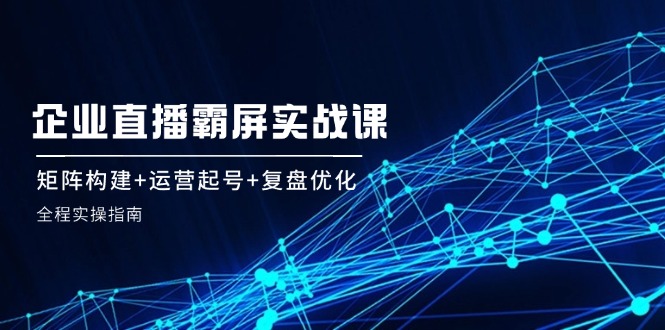 企业直播霸屏实战课：矩阵构建+运营起号+复盘优化，全程实操指南-云创未来