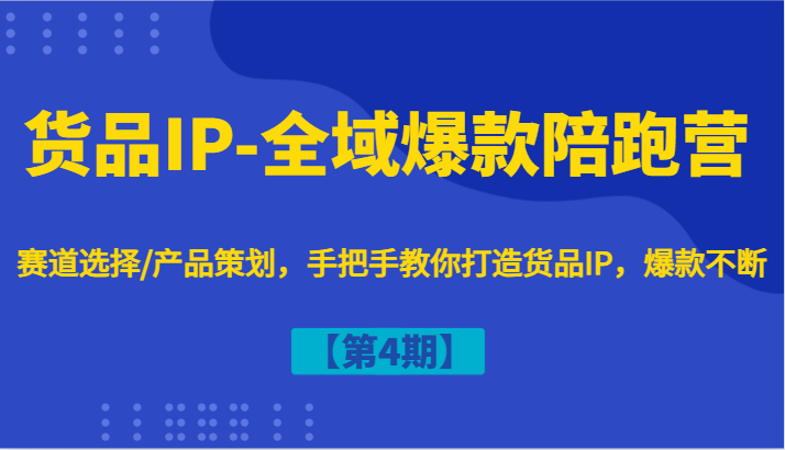 货品IP-全域爆款陪跑营【第4期】赛道选择/产品策划，手把手教你打造货品IP，爆款不断-云创未来