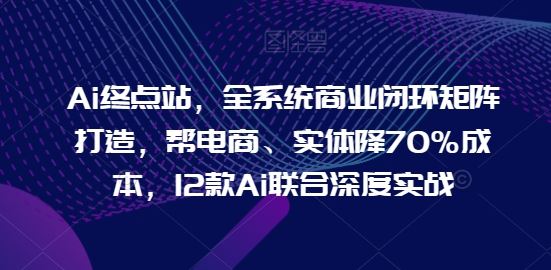 Ai终点站，全系统商业闭环矩阵打造，帮电商、实体降70%成本，12款Ai联合深度实战【0906更新】-云创未来